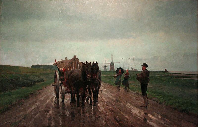 Frans van Leemputten Aan de Schelde-arm France oil painting art